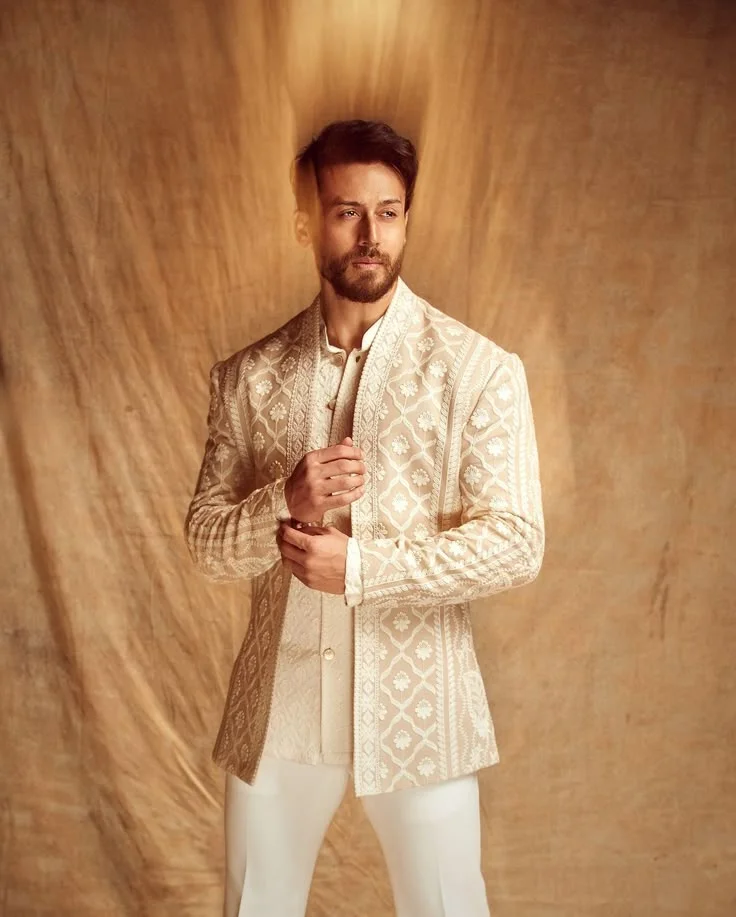 Navy Blue Engagement Ceremony Attire for Men