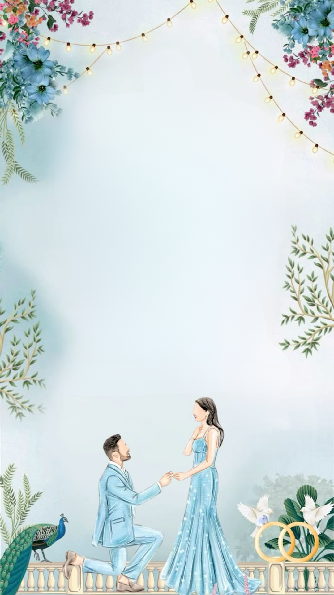 Artistic Boho Engagement Invitation