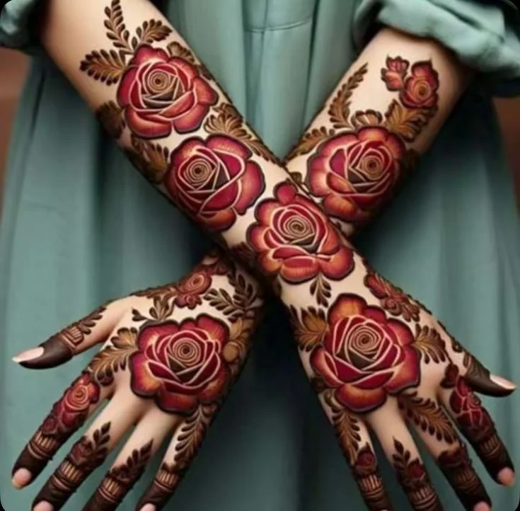 Diagonal Floral Mehendi